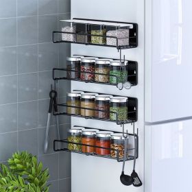 Magnetic Spice Racks for Refrigerator, 4 Pack Magnetic Spice Rack Organizer with Super Strong Magnetic, Metal Fridge Spice and Seasoning Organizer She