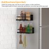 2 Packs Magnetic Spice Holder Rack Organizer Strong Magnetic Seasoning Storage Shelf with 4 Removable Hooks for Refrigerator Microwave