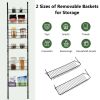 Over the Door Pantry Organizer Rack with Adjustable Door Hook and 6 Basket