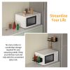 2 Packs Magnetic Spice Holder Rack Organizer Strong Magnetic Seasoning Storage Shelf with 4 Removable Hooks for Refrigerator Microwave