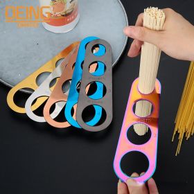 Stainless Steel Spaghetti Measurer Pasta Noodle Measure Cook Kitchen Cake Ruler Tapeline Free Measuring Tool (Color: Rose gold)