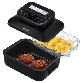 Geek Chef 7 In 1 Smokeless Electric Indoor Grill with Air Fry, Roast, Bake, Portable 2 in 1 Indoor Tabletop Grill & Griddle with Preset Function, Remo (default: default)