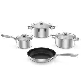 Household Daily Delicacies Pot Safe Non-Stick Cookware Set (Type: 7 Piece, Color: Silver)