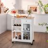 Mobile Kitchen Cart Trolley Cart Storage Cabinet W/Shelf