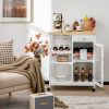 Mobile Kitchen Cart Trolley Cart Storage Cabinet W/Shelf