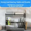 Stainless Steel Dish Rack Dish Drainer Drying Dryer Rack Holder with Draining Board Chopsticks Holder for Kitchenware