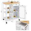 Mobile Kitchen Cart Trolley Cart Storage Cabinet W/Shelf